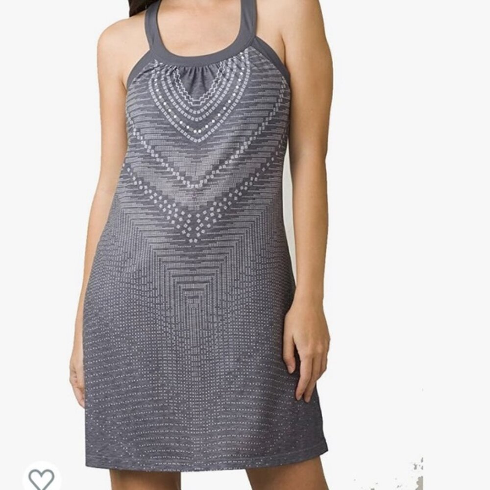 Prana Womens Cantine Sun Dress Charcoal Synergy Size Medium Built In Bra